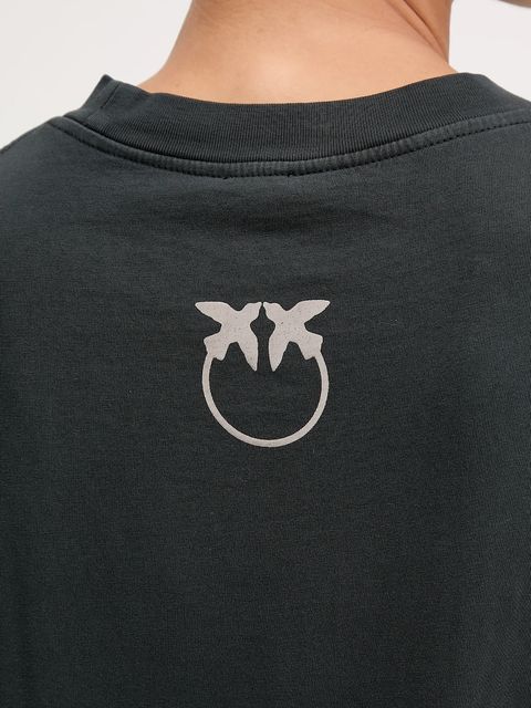 Pinko t-shirt bawełniany damski kolor szary 105755 A2V0