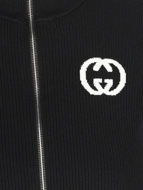 Gucci ribbed zip jacket - Black