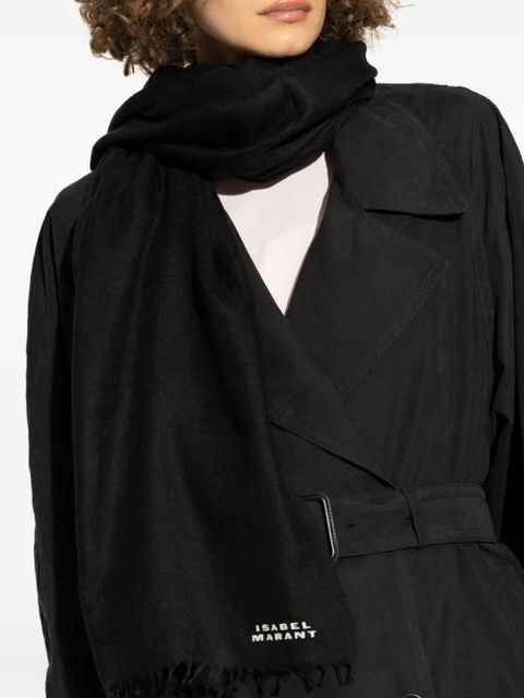 ISABEL MARANT frayed-edge cashmere scarf - Black - zdjęcie produktu nr 2