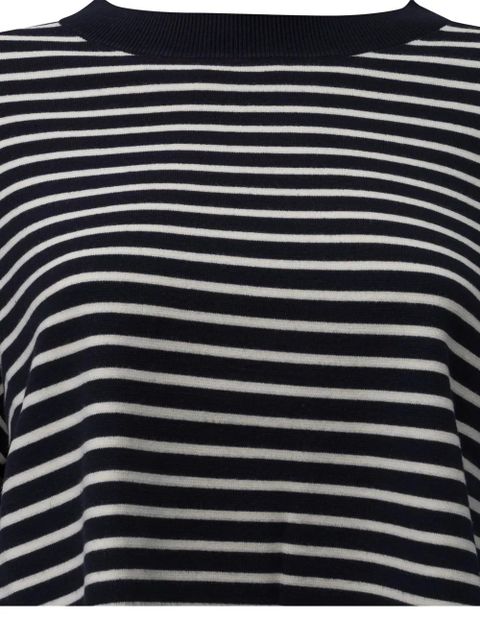 Weekend Max Mara striped-pattern crop T-shirt - Blue