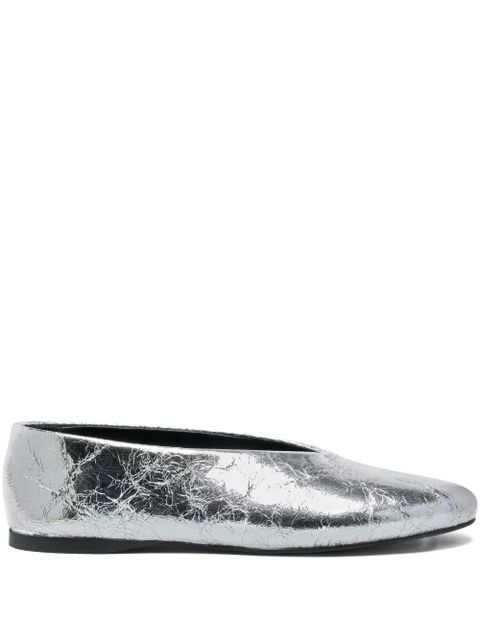 Proenza Schouler Tee crinkled ballet flats - Silver - zdjęcie produktu nr 1