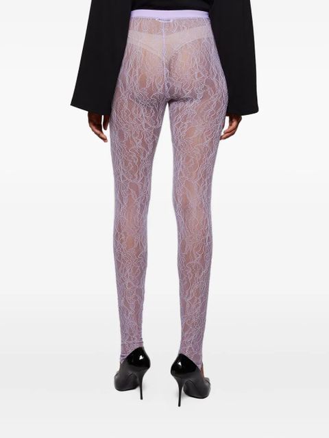 WARDROBE.NYC lace stirrup leggings - Purple