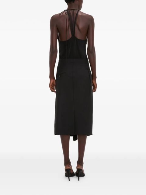 Victoria Beckham tailored pleated midi skirt - Black