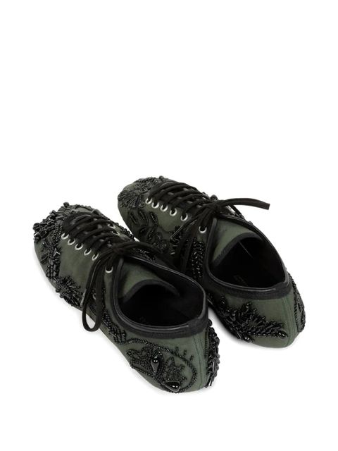 DRIES VAN NOTEN embroidered ballerina sneakers - Green