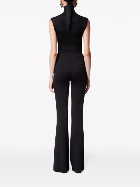 AREA star-stud high-waist flared trousers - Black