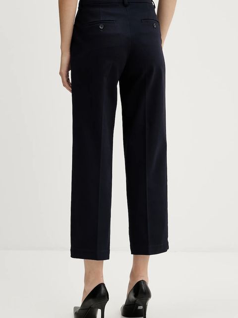 Sisley spodnie damskie kolor granatowy proste high waist 4K2ZLF03V