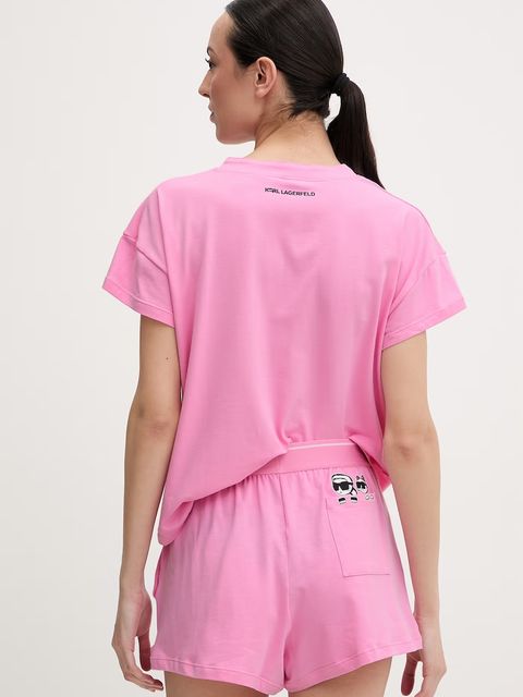 Karl Lagerfeld piżama damska bawełniana z elastanem IKON - zdjęcie produktu nr 1