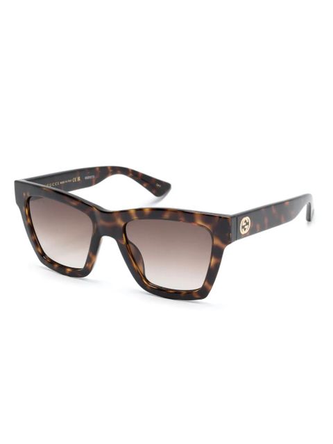 Gucci Eyewear square-frame tortoiseshell sunglasses - Brown - zdjęcie produktu nr 2