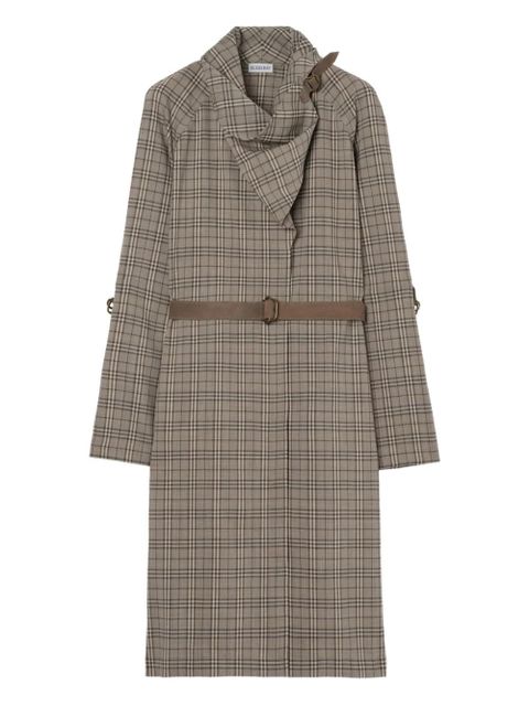 Burberry scarf-collar checked mini dress - Grey - zdjęcie produktu nr 1