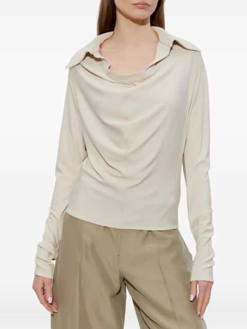 Alexander Wang draped long-sleeve top - Neutrals
