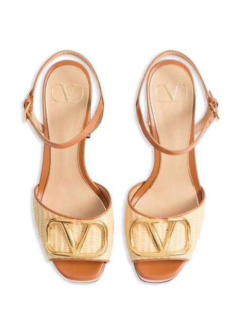 Valentino Garavani VLogo-plaque platform sandals - Brown