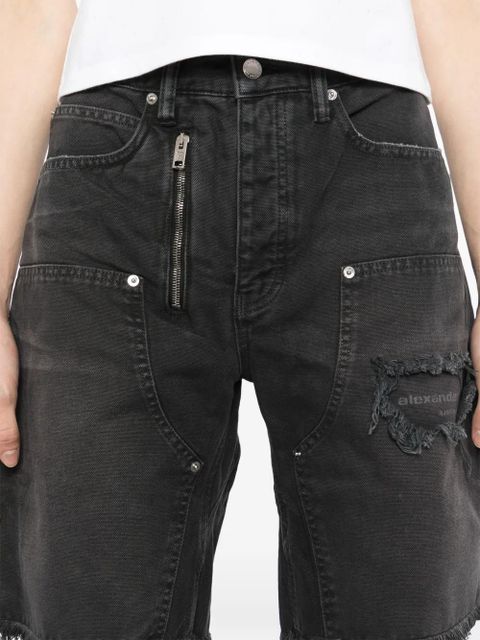Alexander Wang Zip Mid-Rise Carpenter Shorts - Black