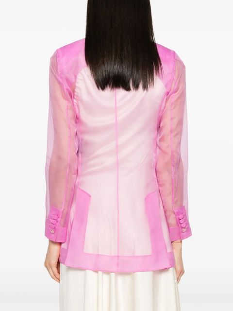 Max Mara Negrar silk double-breasted blazer - Pink