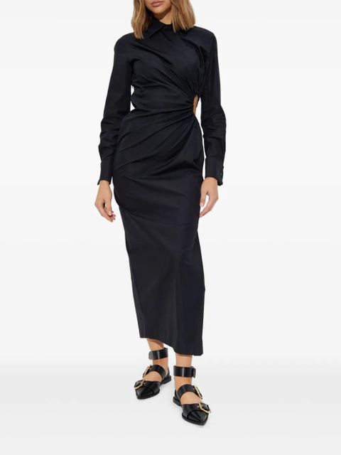 Max Mara draped-detailing midi dress - Black