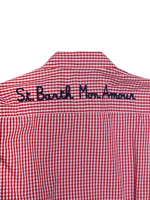 MC2 Saint Barth logo-embroidered gingham shirt