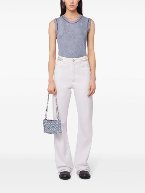 Rabanne floral-print tank top - Blue - zdjęcie produktu nr 2