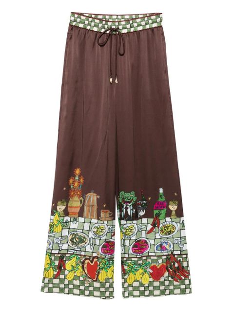 ALEMAIS drawstring-waist printed trousers - Brown - zdjęcie produktu nr 1