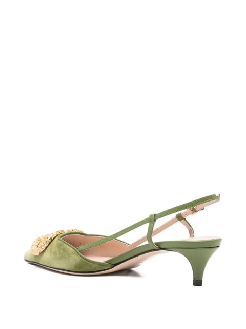 Valentino Garavani slingback embellished pumps - Green