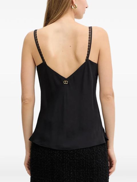 TWINSET lace V-neck top - Black