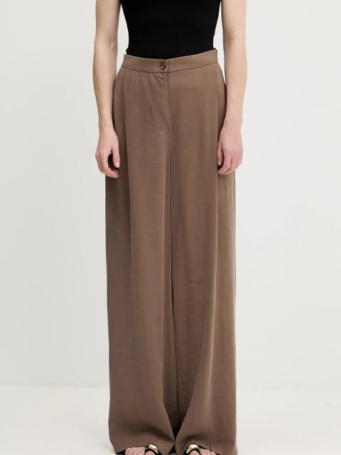 Answear.LAB spodnie damskie kolor brązowy szerokie high waist - zdjęcie produktu nr 1