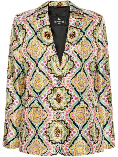 ETRO floral-print silk blazer - Green - zdjęcie produktu nr 1