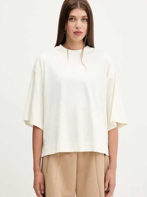 adidas t-shirt bawełniany ALL SZN damski kolor beżowy JV9888 - zdjęcie produktu nr 1