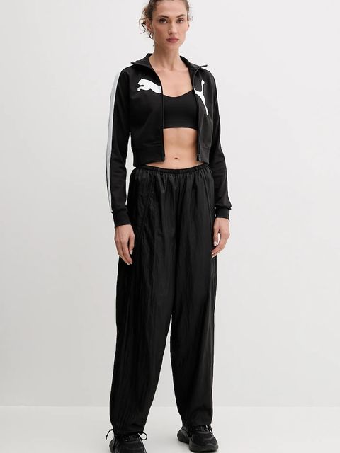 Puma spodnie dresowe damskie kolor czarny z nadrukiem 632149 - zdjęcie produktu nr 2
