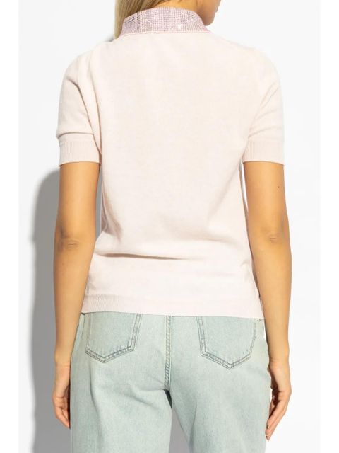 Blumarine rhinestone-embelished polo shirt - Pink