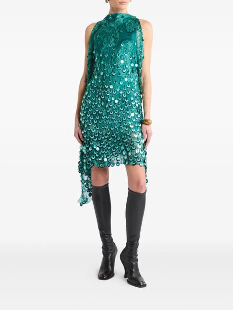 ETRO paisley-print sequin mini dress - Green - zdjęcie produktu nr 2