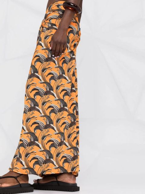 Rabanne printed ruched skirt - Orange