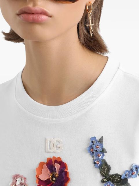 Dolce & Gabbana floral-detail T-shirt - White