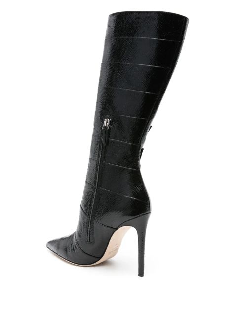 Paris Texas Tyra 100mm buckled leather boots - Black