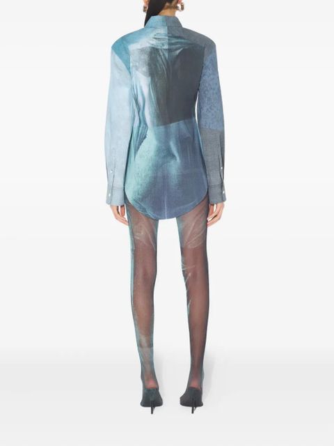 Jean Paul Gaultier The Water printed buttoned shirt - Blue