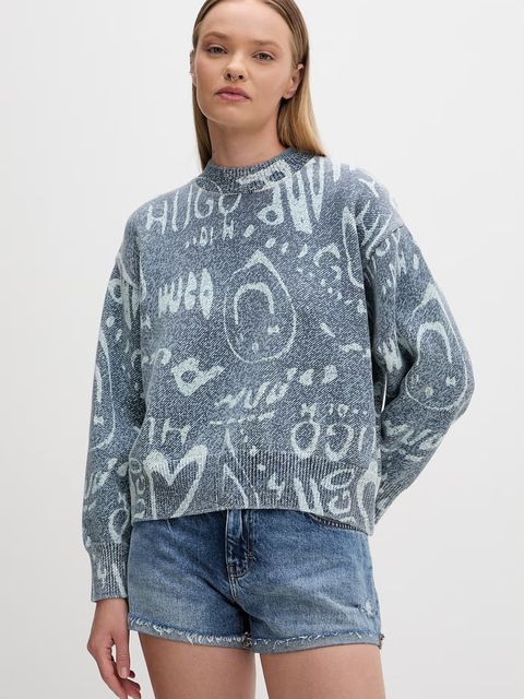 HUGO Blue sweter damski bawełniany Slicary_B - zdjęcie produktu nr 1