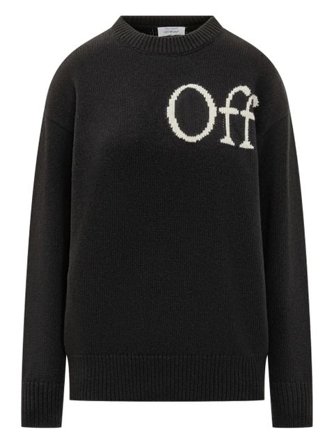 Off-White logo-intarsia sweater - Black - zdjęcie produktu nr 1