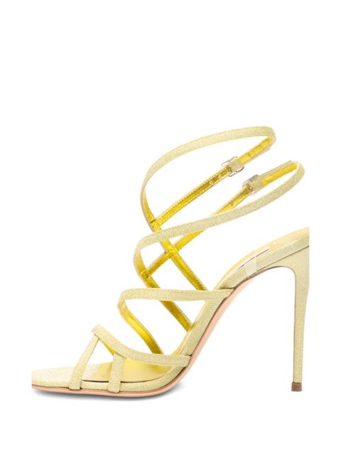 Casadei Cage buckle-detail heeled sandals - Yellow