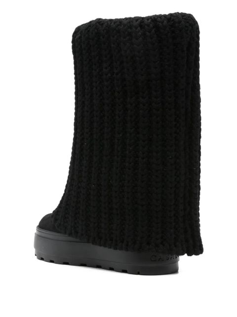 Casadei knitted-cuffs knee-high boots - Black - zdjęcie produktu nr 2