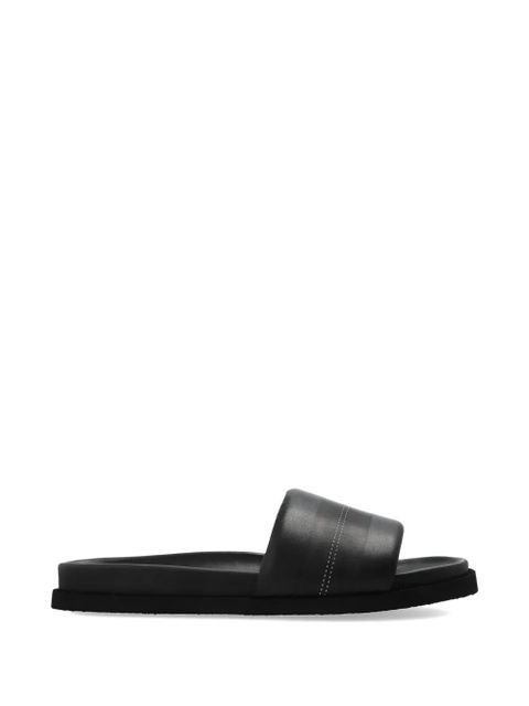 Off-White logo-print leather slides - Black - zdjęcie produktu nr 1