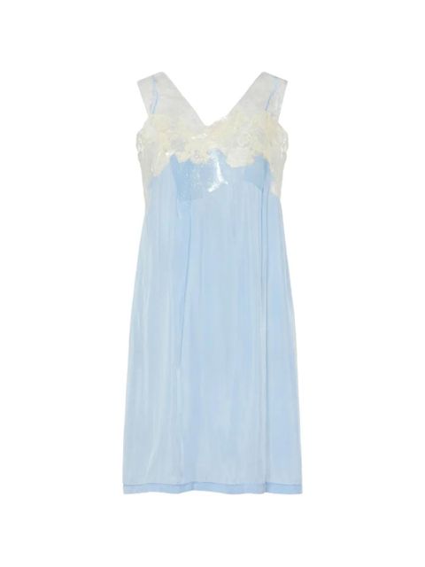 Maison Margiela lace-trim mini dress - Blue - zdjęcie produktu nr 1