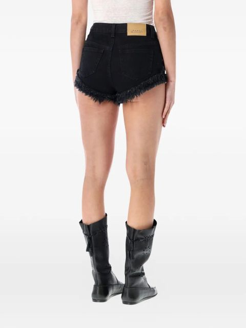 MARANT ÉTOILE Eneidala frayed-hem denim short - Black - zdjęcie produktu nr 2