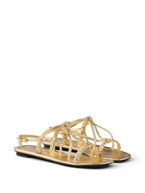 Prada flat mordoré nappa leather sandals - Gold - zdjęcie produktu nr 2