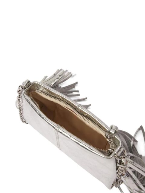 Maje Miss M fringed-embellishment clutch bag - Silver