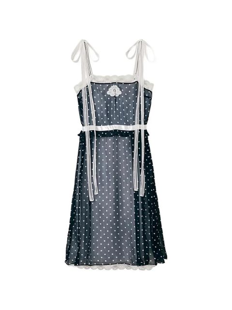 Marc Jacobs ribbon-strap lace-trim dress - Black - zdjęcie produktu nr 1