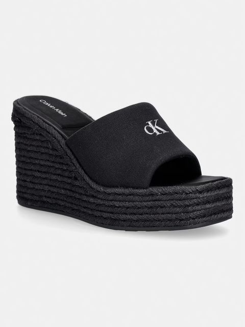 Calvin Klein klapki damskie WEDGE ESPAD 70 CANVAS MG - zdjęcie produktu nr 1