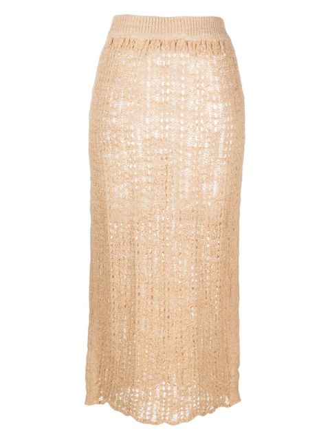 Cult Gaia Dawson crochet-knit midi skirt - Neutrals - zdjęcie produktu nr 2