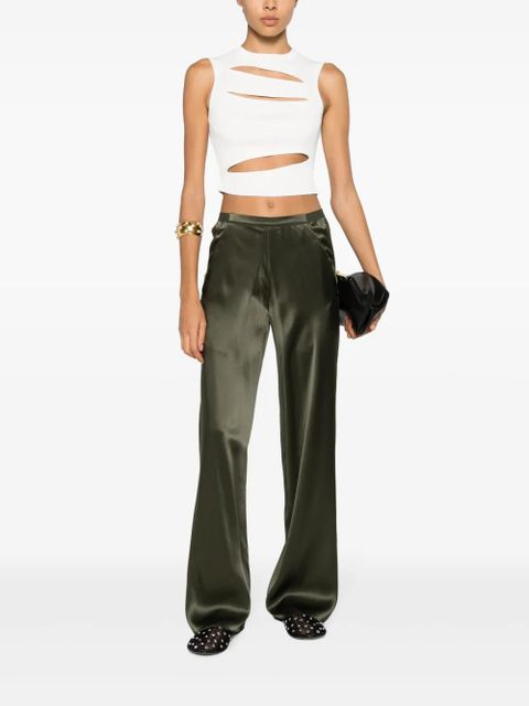 Christopher Esber wide-leg silk trousers - Green - zdjęcie produktu nr 2