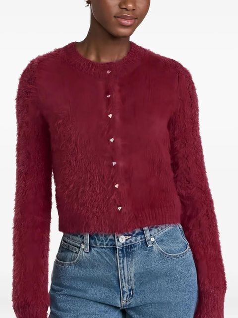 Free People fluffy button cardigan - Red - zdjęcie produktu nr 1