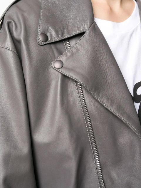 Maison Margiela belted leather jacket - Grey
