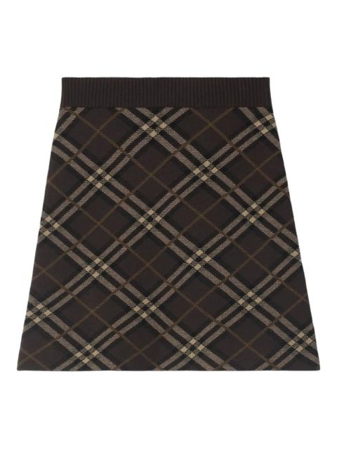 Burberry check-pattern mini skirt - Brown - zdjęcie produktu nr 1