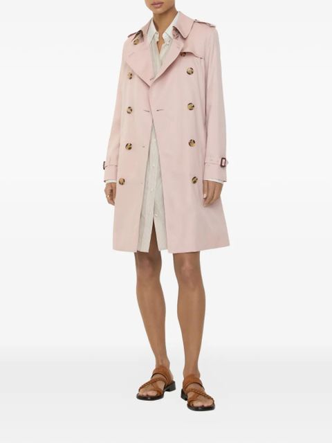 Burberry mid-length tropical gabardine Kensington trench coat - Pink